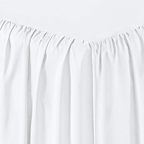 Amazon Basics Lightweight Ruffled Bed Skirt, Classic Style, Soft and Stylish 100% Microfiber With 16" Drop, Full, White, Solid