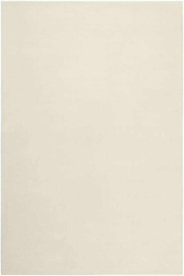 Hand-Tufted Wool Rectangle Area Rug – Soft Premium Wool Carpet for Living Room, Bedroom & Home Décor – 6X9 ft| Dusty White – Durable, Non-Slip Backing, Handcrafted Rug