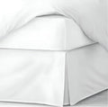 Pleated Bed Skirt King Size, 16" Drop with Platform Design for Secure Fit, Split Corners, Wrinkle-Resistant Microfiber for Modern Stylish Look, Tailored Bedding for Hotel Luxury - White