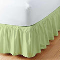 Sage Solid Ruffled Bed Skirt Short Queen-24 Inch Drop Split Corner, Microfiber Bedskirt with Platform Three Sided Coverage