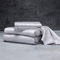 LUXOME Luxury Sheet Set | 100% Rayon (Viscose) from Bamboo | Twin Size - Stone | Deep Pockets | 3-Piece Set (Fitted, Flat, Pillowcase)