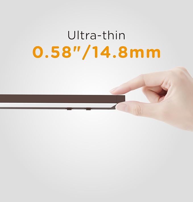 36 Inch Under Cabinet Lighting Plug in, 20W 120V 3 Color 3000K/4000K/5000K, 3 Brightness, Super Bright, Ultra Thin Under Counter Lights for Kitchen, Linkable LED Cabinet Light, Bronze