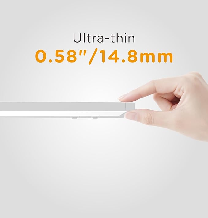 36 Inch Under Cabinet Lighting Plug in, 20W 120V 3 Color 3000K/4000K/5000K, 3 Brightness, Super Bright, Ultra Thin Under Counter Lights for Kitchen, Linkable LED Cabinet Light, White