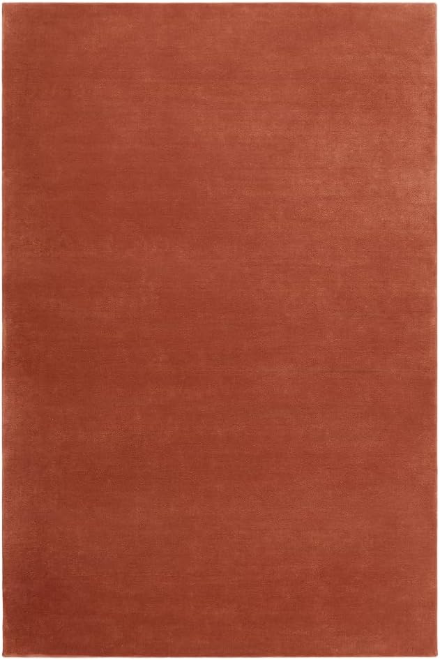 Hand-Tufted Wool Square Area Rug – Soft Premium Wool Carpet for Living Room, Bedroom & Home Décor – 10X10 ft| Brick Red – Durable, Non-Slip Backing, Handcrafted Rug