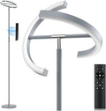 Silver Floor Lamps for Living Room, Stepless Dimmable Standing Lamp with Touch Remote Control, 22W Rotatable LED Floor Light Tall Uplighter for Bedroom Office, 69'' Modern Room Light