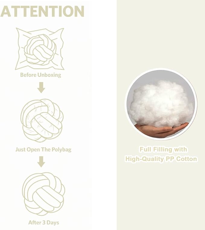 Petrella Knot Pillow Ball Round Throw Pillows Home Decor Cushion Decorative Aesthetic Throw Pillows，White 13inch