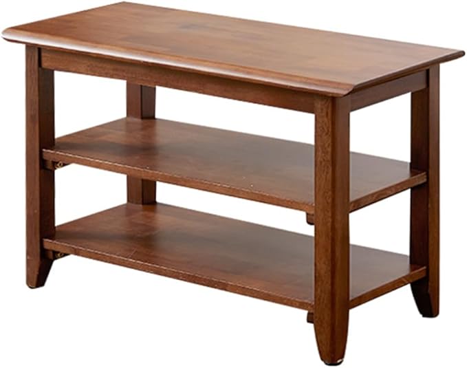 XKZG Storage Bench Wooden Shoe Rack Bench Rustic Solid Wood Entryway Bench (Brown,23.6")