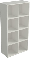 OSCHF 8-Cube Storage Shelf Bookcase - Wooden 4-Tier Floor Standing Open Bookshelf, Modern TV Stand up to 55 Inchs for Home and Office, Warm White