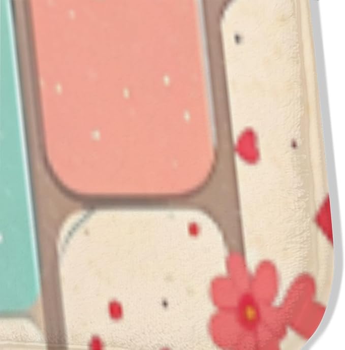 Machine Washable 2' x 3' Bohemian-Style Area Rug, Pink Floor mat, Suitable for bedrooms, Girls' Room Bedside, Living Room, Dining Room, Office, Non-Slip Low-Pile Printed Modern Floral Carpet