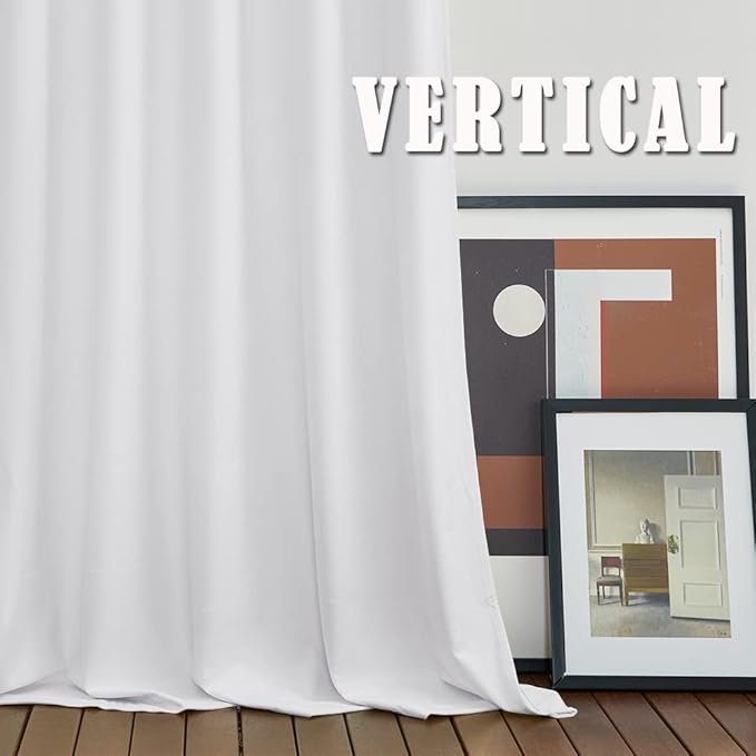 RYB Home Velvet Curtains 108 inches Long - White Super Soft Back Tab & Rod Pocket Energy Efficient Backdrops for Living Room Villa Loft, W52 x L108, 2 Pieces