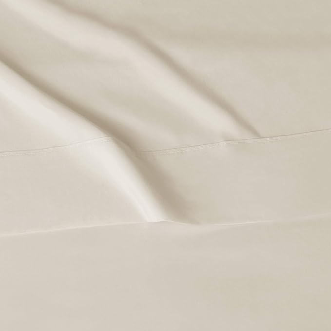Amazon Basics Lightweight Super Soft Easy Care Comfortable Microfiber 3 Piece Bed Sheet Set with 14-Inch Deep Pockets, Twin XL, Beige, Solid (Pack of 4)