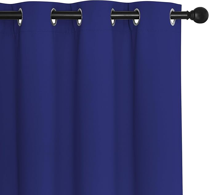 NICETOWN Room Darkening Short Curtain 54 inches Long for Living Room, Grommet Sound Reducing Thermal Insulated Curtains for Bedroom Nursery Window, 46W x 54L, 1 Piece, Navy Blue