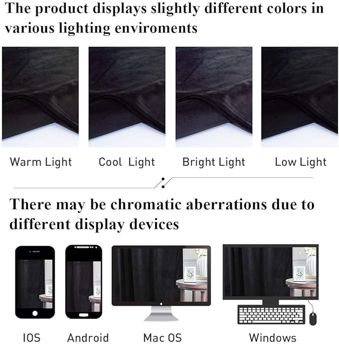 StangH Black Blackout Curtains Velvet Curtains 84 Inches Living Room Thermal Insualted Window Drapes for Halloween/Theater/Studio Room/Bedroom, W52 x L84 inches, Set of 2