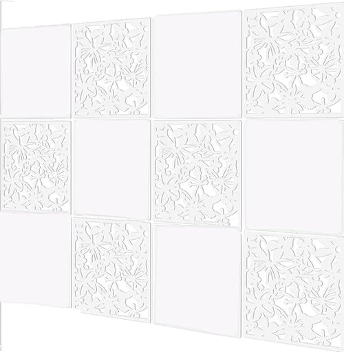 12+4PCS KEIBIKEIDI Hanging Room Divider Screens Made of Environmentally PVC, Simple and Modern Mixed White Hanging Panel Screen for Decoration Livingroom,Bedroom, Kitchen, Dining Room,Hotel and Bar