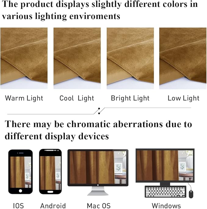 StangH Gold Brown Velvet Curtains 96 inches for Living Room, Room Darkening Thermal Insulated Privacy Drapes for Sliding Door, Vintage Wall Backdrop for Holiday, W52 x L96, 2 Panels