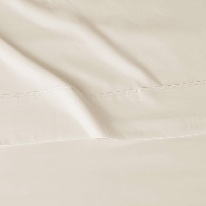 Amazon Basics Lightweight, Wrinkle-Free, Breathable Microfiber 4 Piece Bed Sheet Set with 14-Inch Deep Pockets, Full, Beige, Solid