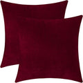 Jeneoo Santa Red Decorative Throw Pillow Covers Soft Chenille Comfy Square Couch Cushion Cases for Living Room Sofa Decor (Set of 2, 14 x 14 Inches)