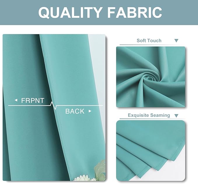 ChrisDowa Blackout Curtains 84 inches Long for Bedroom - 2 Panels Set Grommet Thermal Insulated Room Darkening Curtains for Living Room (Aqua, 42 x 84 Inch)