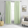 Light Green 80 Inch Length Room Darkening Curtain Panels/Drapes for Doorway- Energy Efficient Blackout Thermal Insulated Curtains(Lily Green,52 Width x 80 Inch,Set of 2 Panels)