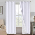 H.VERSAILTEX 108 inch Curtains, Linen Blackout Curtains 100% Absolutely Blackout, Thermal Insulated Textured Linen Look Curtain Draperies Anti-Rust Grommet, 2 Panels Bright White