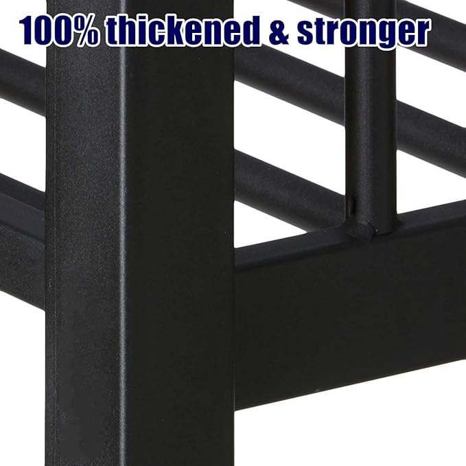 Upgraded & Stronger Heavy Duty Metal Full XL Over Queen Bunk Bed for Adults & Teens, Thickened More Stable Safer Bunkbeds (Greater Weight Capacity) (Full XL Over Queen)