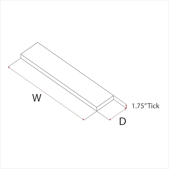 URBANDI, Rustic Floating Shelves, Set of 2, Hidden Bracket, Solid Wood, Heavy Duty, Wall Mounted Shelves, (Brown, 36Wx8D)