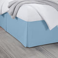 Queen Bed Skirt, Luxury 12 Inch Drop Light Blue Pleated Bed Skirt, Double Brushed Microfiber, Box Pleat Design, Wrinkle & Fade Resistant, Easy Fit Tailored Bedskirt for Queen Size Beds