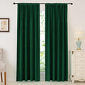 nanbowang Green Velvet Curtains - 42 Inches Width 72 Inches Long Soft Curtain Rod Pocket Thermal Insulated Drapes Window Treatment for Bedroom 2 Panels
