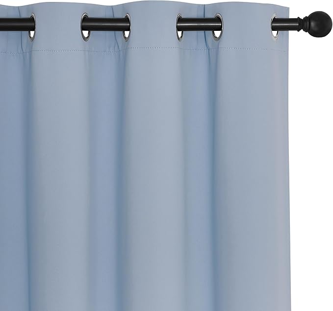 NICETOWN Blackout Patio Curtains 100 x 144 Inches Long for Sliding Door Extral Wide Blackout Curtain Panels Thermal Insulated Room Divider - Grommet Top, 100" W x 144" L, 1 Panel, Vintage Blue