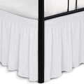 Biscaynebay Wrap Around Bed Skirts with Split Corners for King Beds 12" Drop, White Adjustable Elastic Dust Ruffles Easy Fit Wrinkle & Fade Resistant Silky Luxurious Fabric Machine Washable