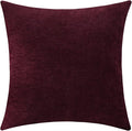 Jeneoo Burgundy Red Decorative Throw Pillow Covers Soft Chenille Comfy Square Couch Cushion Cases for Living Room Sofa Decor (Set of 1, 24 x 24 Inches)