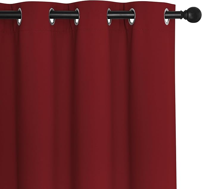 NICETOWN Room Darkening Curtain for Living Room - Energy Saving Thermal Insulated Grommet Room Darkening Curtain/Drape for Bedroom (1 Panel, 46 by 72, Burgundy Red)