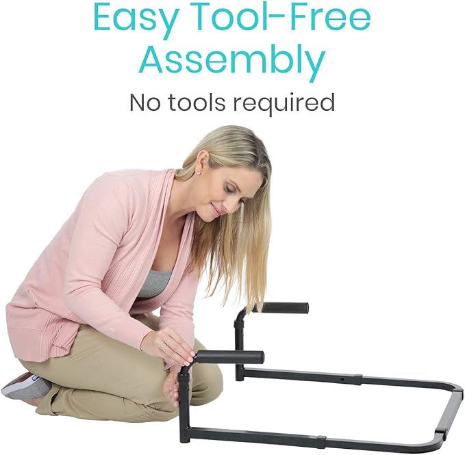 Vive Stand Assist - Mobility Standing Aid Rail for Couch, Chair - Assistance Handle for Patients, Elderly, Seniors and Disabled - Safety Grab Bar for Sitting, Sofa, Home - Adjustable, Portable Device