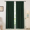 nanbowang Dark Green Velvet Curtains - 42 Inches Width 96 Inches Long Soft Curtain Rod Pocket Thermal Insulated Window Treatment for Bedroom 2 Panels
