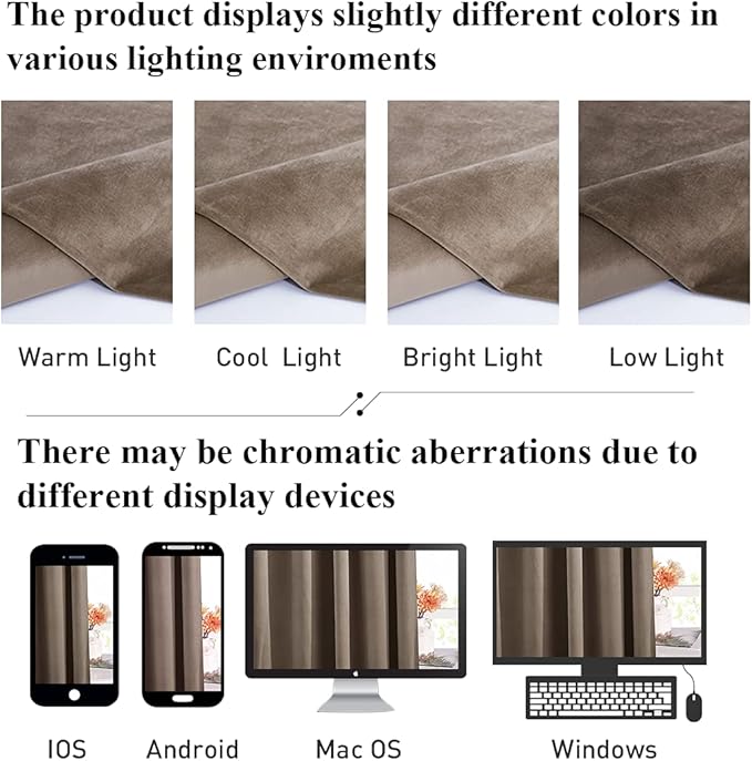 StangH Taupe Curtains 90 inches Long, Super Soft Velvet Room Darkening Window Treatment Noise Reducing Door Panels for Patio Bedroom, W52 x L90, 2 Panels