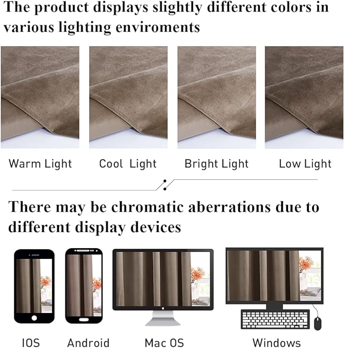 StangH Taupe Velvet Curtains 108 inches Long, Luxury Home Decoration Thermal Insulated Privacy Window Drapes for Bedroom Sliding Door, W52 x L108, 2 Panels