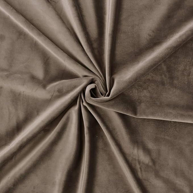 StangH Taupe Velvet Room Darkening Curtains Premium Soft Thermal Insulated Drapes for Bedroom/Office, Noise Reduction Curtains, Modern Decor, W52 x L105, 2 Panels