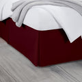 Queen Bed Skirt, Luxury 16 Inch Drop Burgundy Pleated Bed Skirt, Double Brushed Microfiber, Box Pleat Design, Wrinkle & Fade Resistant, Easy Fit Tailored Bedskirt for Queen Size Beds