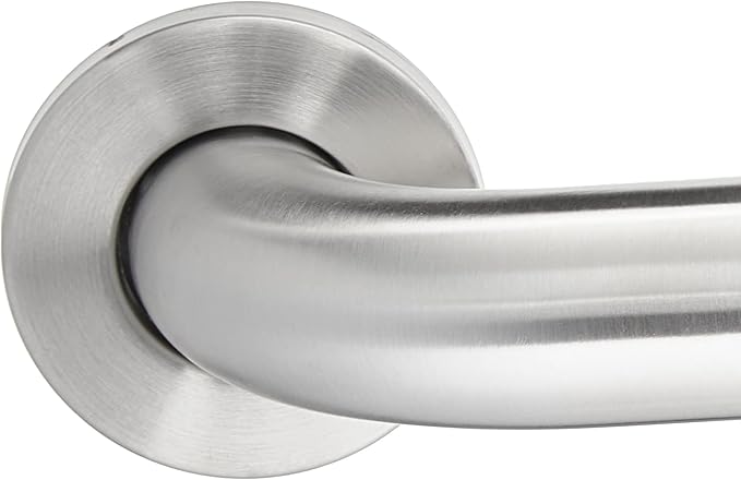 Amazon Basics Bathroom Handicap Safety Grab Bar, 18 Inch Length, 1.5 Inch Diameter, Holds up to 500LBs, ADA Compliant, Stainless Steel