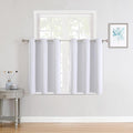 ChrisDowa Small Window Curtains for Kitchen and Bedroom - Grommet Short Thermal Insulated Room Darkening Curtains (2 Panels, Greyish White, 42 x 36 Inch)