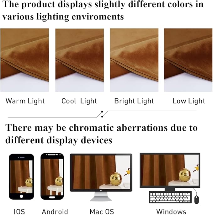 StangH Fall Burnt Orange Velvet Curtains Rod Pocket Room Darkening Drapes for Bedroom, Solid Blackout Energy Efficient Panels for Kitchen Window/Nursery, W52 x L63, 2 Panels