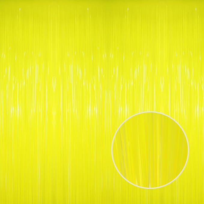 GOER 3.2 ft x 8.2 ft Metallic Tinsel Foil Fringe Curtains Party Photo Backdrop Party Streamers for Birthday,Graduation,New Year Eve Decorations Wedding Decor(5 Packs,Candy Lemon Yellow)