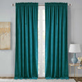 StangH Velvet Blackout Curtains Teal - Extra Long Luxury Velvet Curtains Thermal Insulated Patio Door Panels for Dining Room, Teal, W52 x L108 inches, 2 Panels