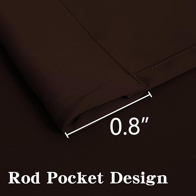 Blackout Curtains 84 Inch Length 2 Panels Set, Black Out Curtains for Bedroom 84 Inch Long, Rod Pocket Energy Saving Room Darkening Drapes for Living Room Window Chocolate(W52 x L84)