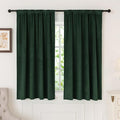 nanbowang Dark Green Velvet Curtains - 42 Inches Width 63 Inches Long Soft Curtain Rod Pocket Thermal Insulated Window Treatment for Bedroom 2 Panels