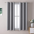 ChrisDowa Small Window Curtains 50 inches Long for Bedroom - Grommet Short Thermal Insulated Room Darkening Curtains for Kitchen (2 Panels, Light Grey, 29 x 50 Inch)