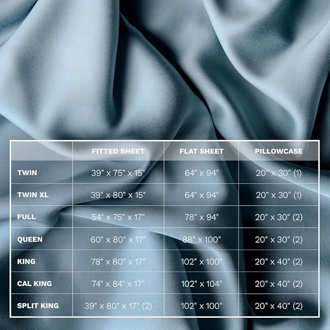 LUXOME Luxury Sheet Set | 100% Rayon (Viscose) from Bamboo | Queen Size - Surf | Deep Pockets | 4-Piece Set (Fitted, Flat, 2 Pillowcases)