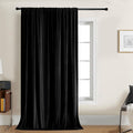 Joydeco Velvet Curtains 72 Inch 1 Panel, Long Luxury Black Blackout Thermal Insulated Rod Pocket Window Curtains, Super Soft Room Darkening Drapes for Living Room Bedroom, W100 x L72 Inch, Black