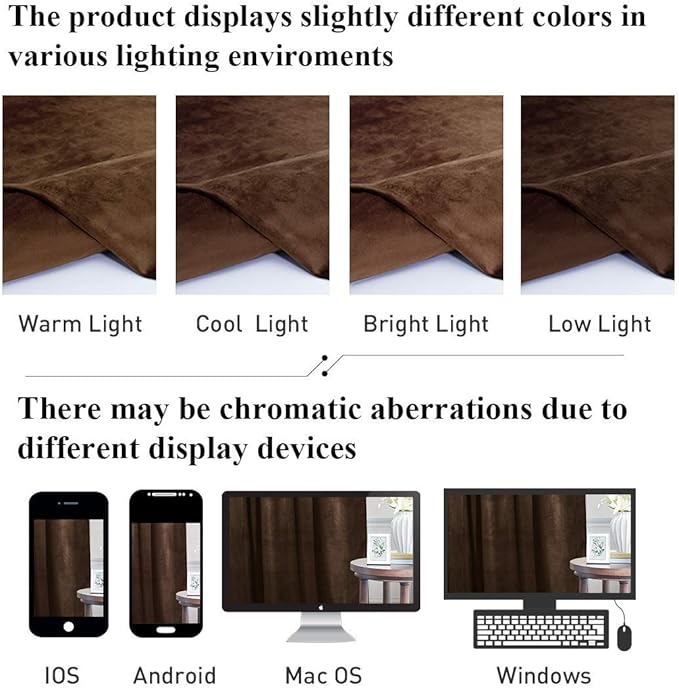 StangH Brown Velvet Curtains 84 inches Elegant Home Decor Blackout Thermal Insulated Soundproof Drapes for Bedroom Large Window/Living Room, W52 x L84, 2 Panels