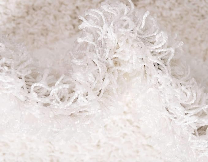 Unique Loom Solid Shag Collection Area Rug (8' Square, Snow White)